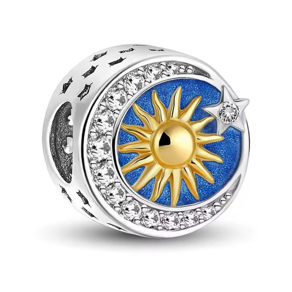 New S925 Celestial Sun, Moon, and Star Pandora Style Charm